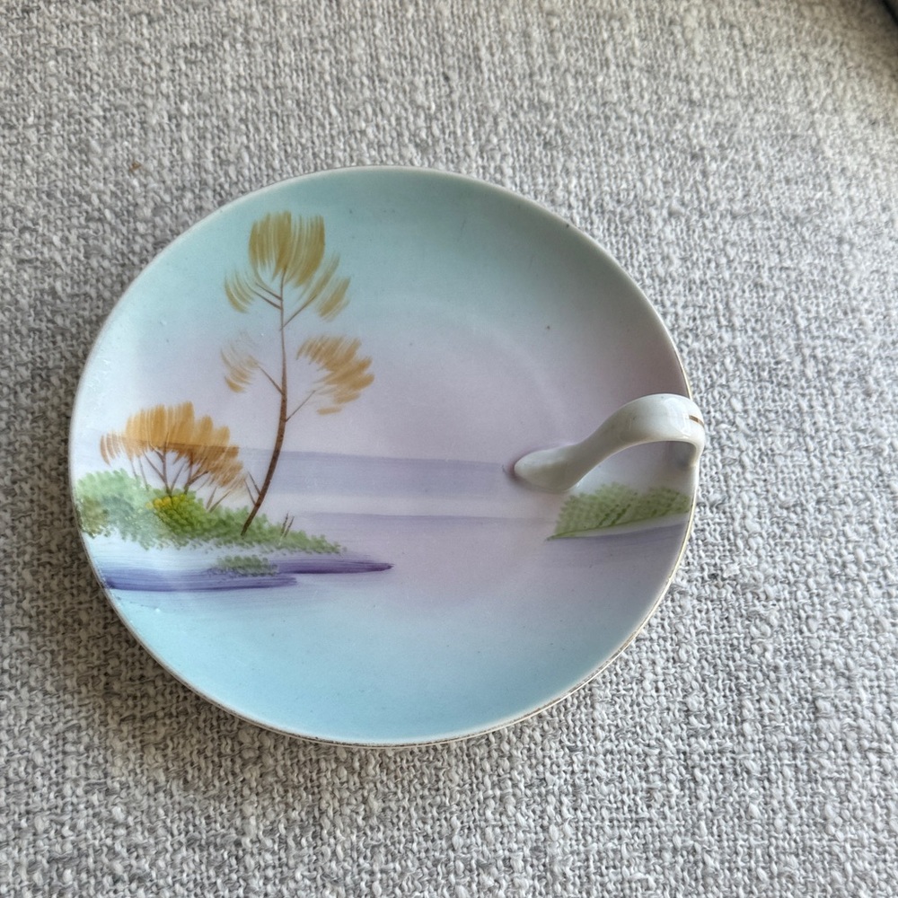 Vintage lemon dish nappy hand painted neurotic China Japan
